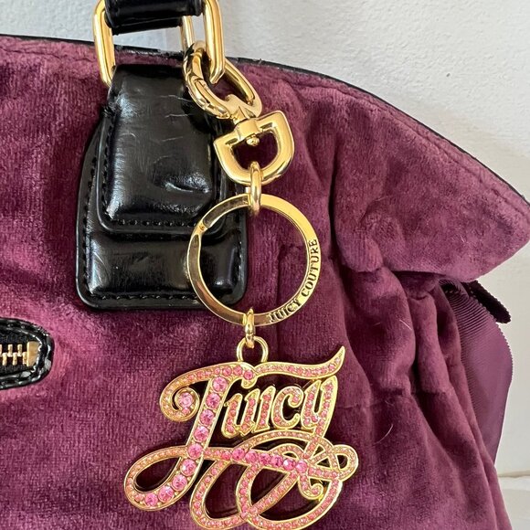 Y2K JUICY COUTURE VELOUR CLOTH EMBROIDERED OVERSIZED SATCHEL BAG - Picture 4 of 11